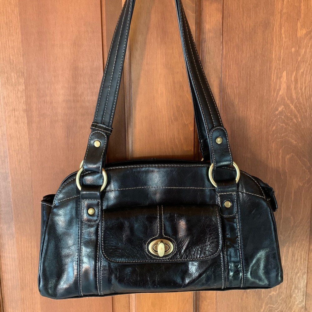 Black leather purse